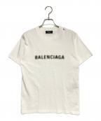 BALENCIAGAバレンシアガ）の古着「ダメージ加工ロゴTシャツ」｜ホワイト