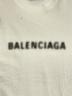 中古・古着 BALENCIAGA (バレンシアガ) ダメージ加工ロゴTシャツ ホワイト サイズ:XS：45000円