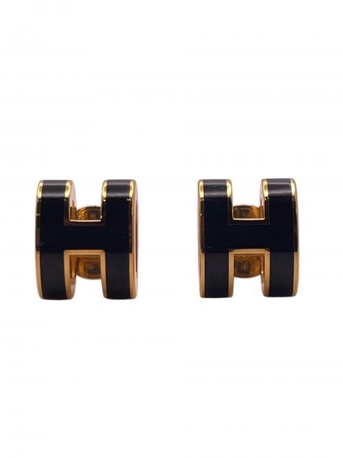 HERMES（エルメス）HERMES (エルメス) ポップアッシュHピアス ブラック×ゴールド サイズ:-の古着・服飾アイテム