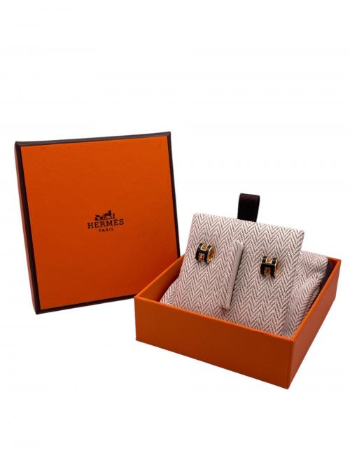 HERMES（エルメス）HERMES (エルメス) ポップアッシュHピアス ブラック×ゴールド サイズ:-の古着・服飾アイテム