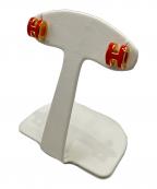 HERMESエルメス）の古着「ミニポップアッシュHピアス」｜レッド×ゴールド