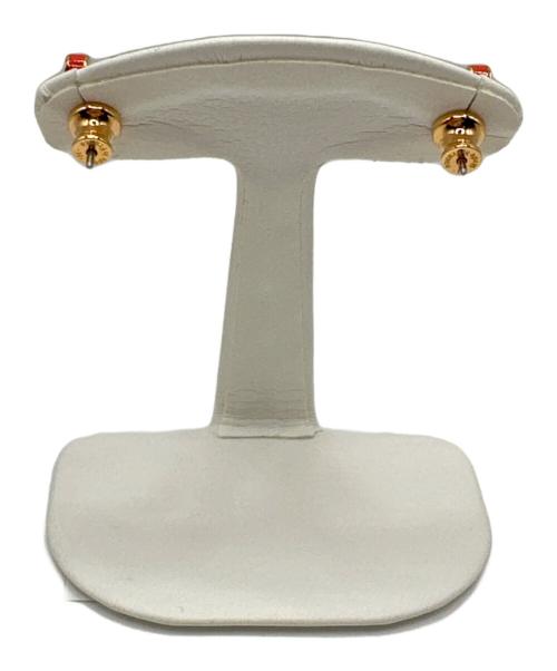 HERMES（エルメス）HERMES (エルメス) ミニポップアッシュHピアス レッド×ゴールドの古着・服飾アイテム