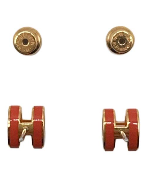 HERMES（エルメス）HERMES (エルメス) ミニポップアッシュHピアス レッド×ゴールドの古着・服飾アイテム