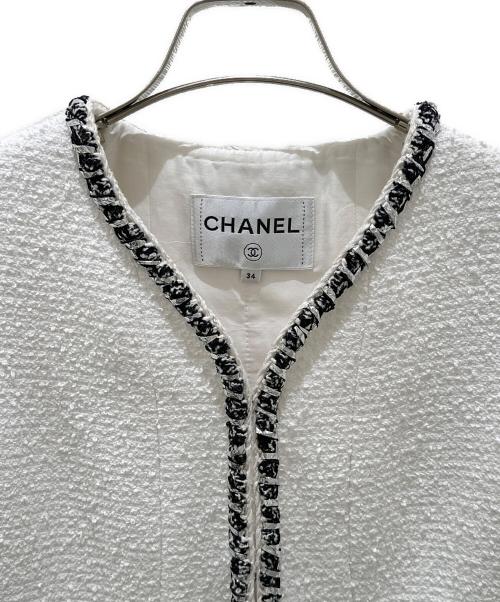 CHANEL（シャネル）CHANEL (シャネル) ココボタンツイードジャケット ホワイト サイズ:34の古着・服飾アイテム