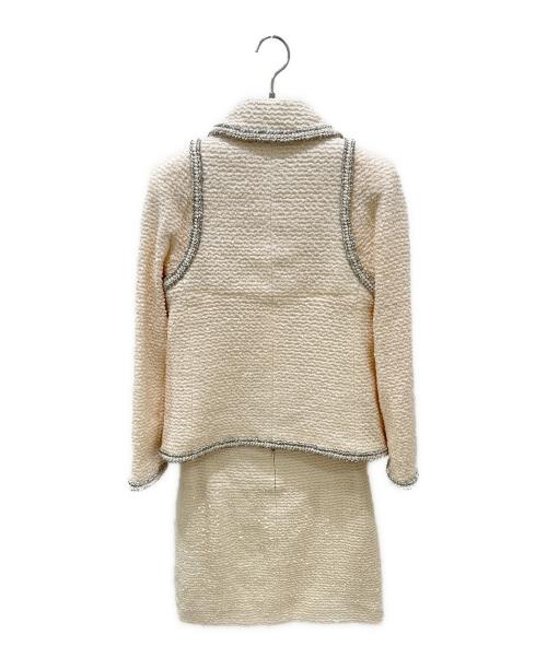 CHANEL（シャネル）CHANEL (シャネル) ココボタンツイードセットアップ アイボリー サイズ:36の古着・服飾アイテム
