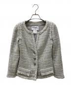 CHANELシャネル）の古着「ココボタンツイードジャケット」｜グレー