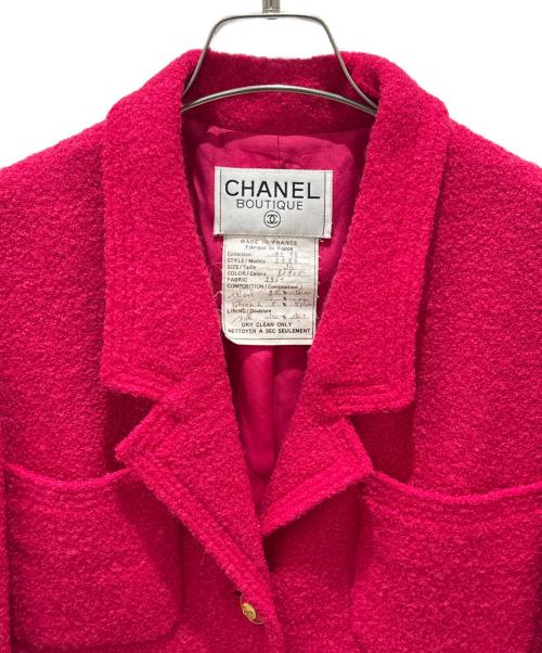 CHANEL（シャネル）CHANEL (シャネル) ココボタンツイードロングジャケット ショッキングピンク サイズ:36の古着・服飾アイテム