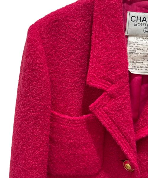 CHANEL（シャネル）CHANEL (シャネル) ココボタンツイードロングジャケット ショッキングピンク サイズ:36の古着・服飾アイテム