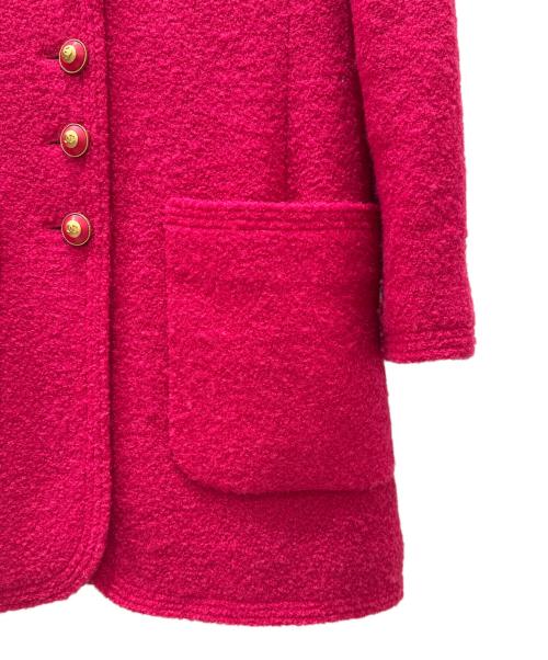 CHANEL（シャネル）CHANEL (シャネル) ココボタンツイードロングジャケット ショッキングピンク サイズ:36の古着・服飾アイテム