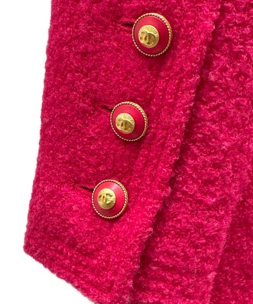 CHANEL（シャネル）CHANEL (シャネル) ココボタンツイードロングジャケット ショッキングピンク サイズ:36の古着・服飾アイテム
