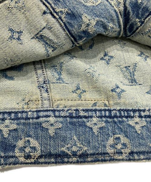 LOUIS VUITTON（ルイ ヴィトン）LOUIS VUITTON (ルイ ヴィトン) SUPREME (シュプリーム) Jacquard Denim Trucker Jacket ブルーインディゴ サイズ:44の古着・服飾アイテム