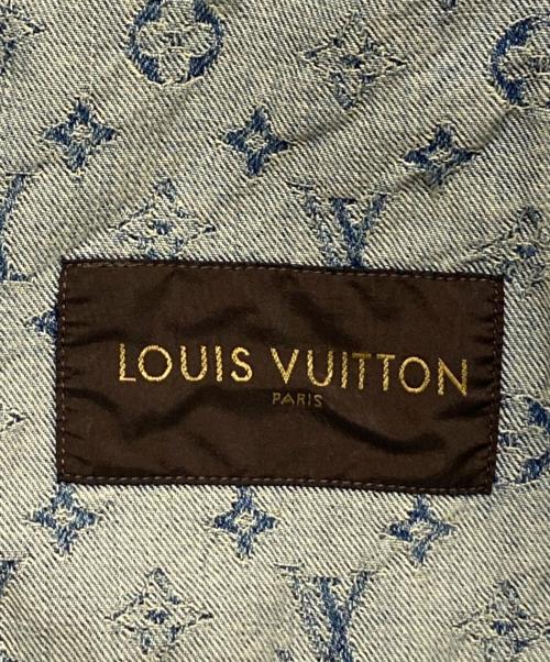LOUIS VUITTON（ルイ ヴィトン）LOUIS VUITTON (ルイ ヴィトン) SUPREME (シュプリーム) Jacquard Denim Trucker Jacket ブルーインディゴ サイズ:44の古着・服飾アイテム