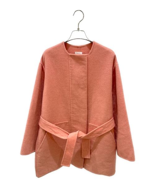 HERMES（エルメス）HERMES (エルメス) ダブルフェイスカシミヤコート ピンク サイズ:34の古着・服飾アイテム