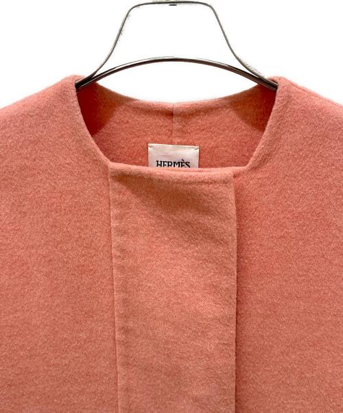 HERMES（エルメス）HERMES (エルメス) ダブルフェイスカシミヤコート ピンク サイズ:34の古着・服飾アイテム