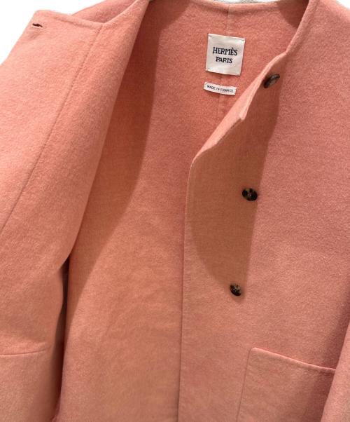 HERMES（エルメス）HERMES (エルメス) ダブルフェイスカシミヤコート ピンク サイズ:34の古着・服飾アイテム