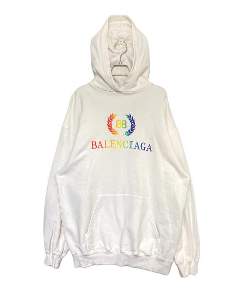 BALENCIAGA（バレンシアガ）BALENCIAGA (バレンシアガ) ロゴパーカー ホワイト サイズ:Sの古着・服飾アイテム