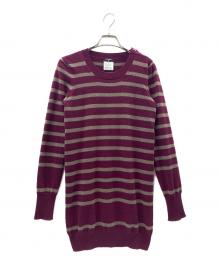 CHANEL（シャネル）の古着「ココマークターンロックニット」｜ワインレッド