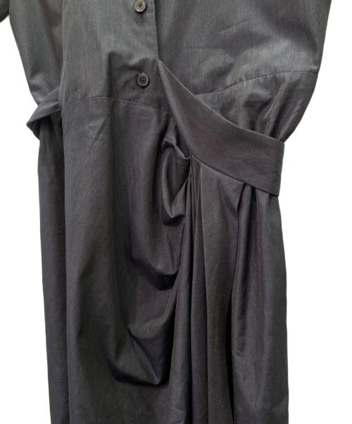 Christian Dior（クリスチャン ディオール）Christian Dior (クリスチャン ディオール) ベルテッド シルクワンピース ネイビー サイズ:34の古着・服飾アイテム