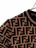 中古・古着 FENDI (フェンディ) ズッカ柄 半袖 ニット ブラウン×ブラック サイズ:36：65000円