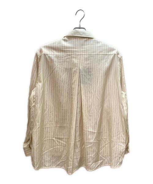 LOUIS VUITTON（ルイ ヴィトン）LOUIS VUITTON (ルイ ヴィトン) ストライプジップシルクシャツ ベージュ サイズ:34の古着・服飾アイテム