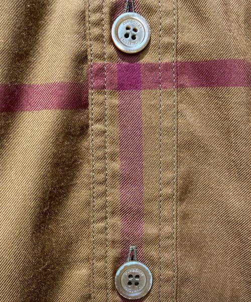 BURBERRY（バーバリー）BURBERRY (バーバリー) ノバチェックオープンカラーシャツ ブラウン サイズ:Lの古着・服飾アイテム