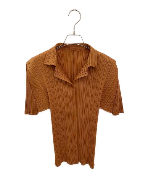 PLEATS PLEASE（プリーツプリーズ）PLEATS PLEASE (プリーツプリーズ) プリーツシャツ ブラウン サイズ:3の古着・服飾アイテム