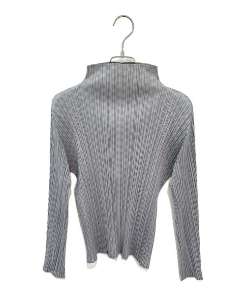 PLEATS PLEASE（プリーツプリーズ）PLEATS PLEASE (プリーツプリーズ) 市松柄プリーツカットソー グレー サイズ:3の古着・服飾アイテム