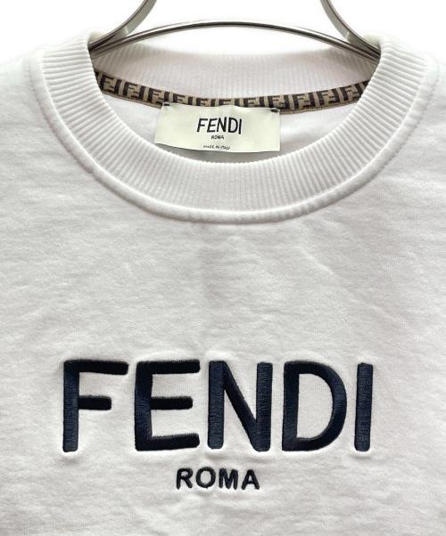 FENDI（フェンディ）FENDI (フェンディ) ショート丈 ロゴスウェット ホワイト サイズ:xxsの古着・服飾アイテム