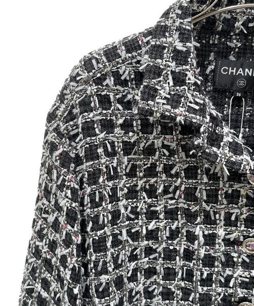 CHANEL（シャネル）CHANEL (シャネル) ココボタンサマーツイードジャケット ブラック サイズ:36の古着・服飾アイテム