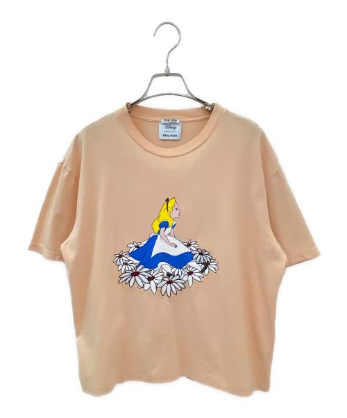 MIU MIU（ミュウミュウ）MIU MIU (ミュウミュウ) 不思議の国のアリスロプリントTシャツ オレンジ サイズ:Sの古着・服飾アイテム