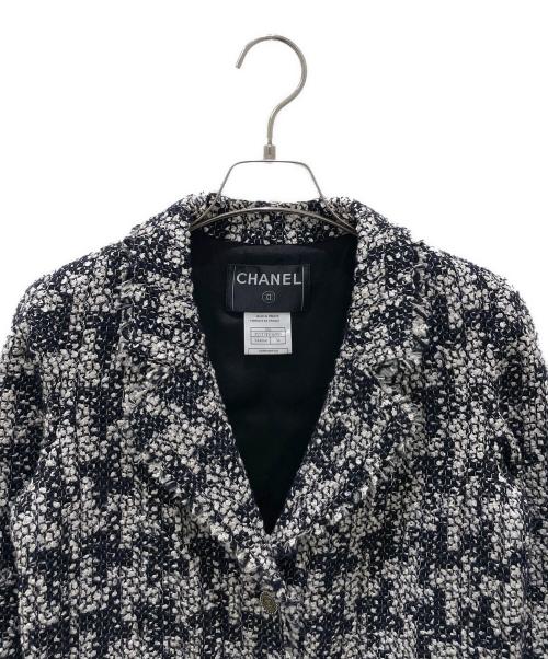 CHANEL（シャネル）CHANEL (シャネル) ココマーク3Bツイードジャケット ネイビー サイズ:34の古着・服飾アイテム