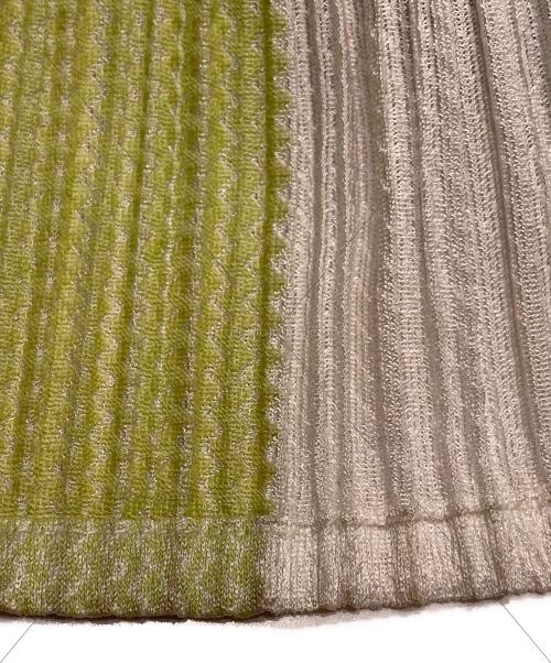 PLEATS PLEASE（プリーツプリーズ）PLEATS PLEASE (プリーツプリーズ) プリーツストライプパンツ イエロー×ブラック×ホワイト サイズ:2の古着・服飾アイテム