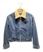 PRADAプラダ）の古着「ロゴプレートデニムボアジャケット」