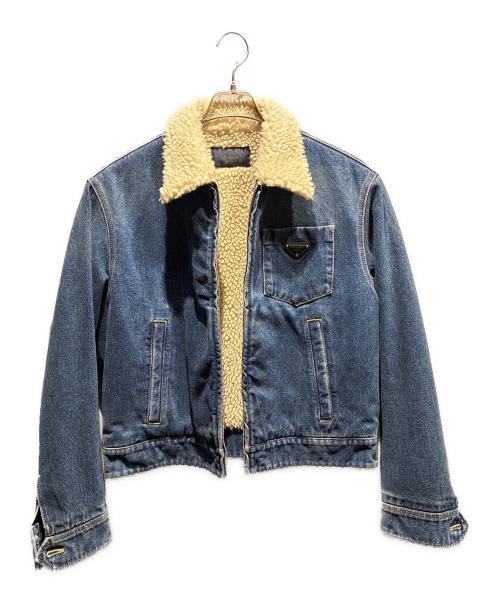 PRADA（プラダ）PRADA (プラダ) ロゴプレートデニムボアジャケット サイズ:Sの古着・服飾アイテム