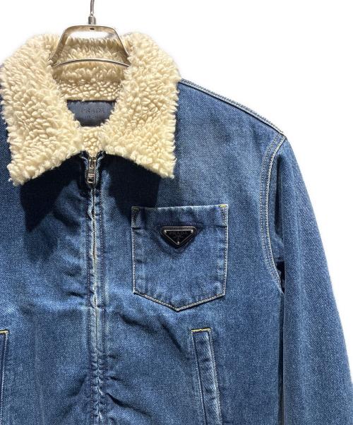 PRADA（プラダ）PRADA (プラダ) ロゴプレートデニムボアジャケット サイズ:Sの古着・服飾アイテム
