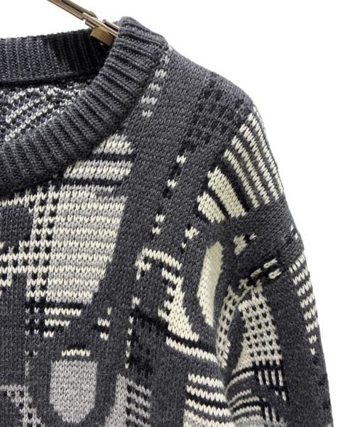 Dior（ディオール）Dior (ディオール) Oblique Wool Jacquard Sweater グレー サイズ:Lの古着・服飾アイテム