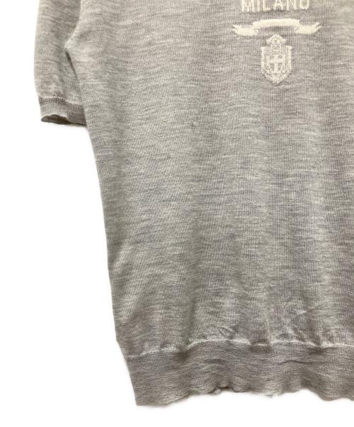 PRADA（プラダ）PRADA (プラダ) カシミヤハーフロゴニット グレー サイズ:36の古着・服飾アイテム