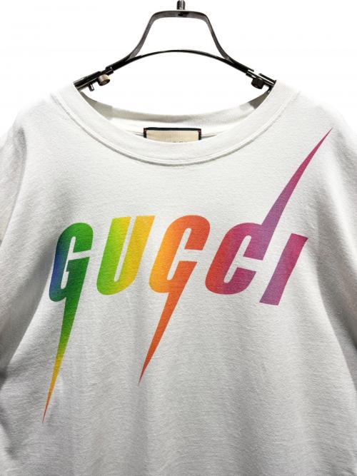 GUCCI（グッチ）GUCCI (グッチ) ブレードロゴTシャツ アイボリー サイズ:Lの古着・服飾アイテム