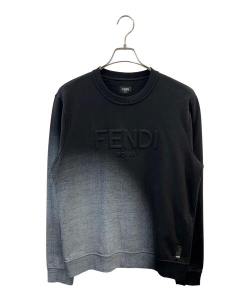 FENDI（フェンディ）FENDI (フェンディ) エンボスロゴスウェット ブラック×ブルー サイズ:Lの古着・服飾アイテム