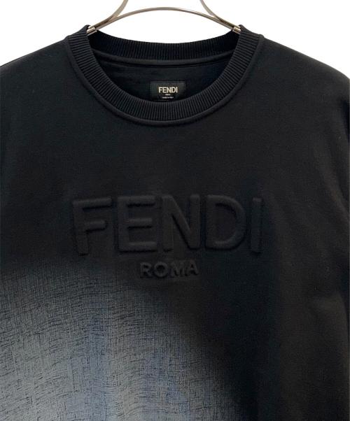 FENDI（フェンディ）FENDI (フェンディ) エンボスロゴスウェット ブラック×ブルー サイズ:Lの古着・服飾アイテム