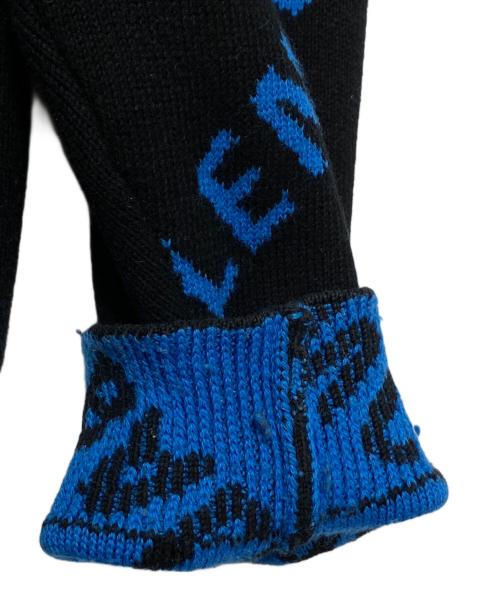 BALENCIAGA（バレンシアガ）BALENCIAGA (バレンシアガ) オールオーバーロゴニット ブラック×ブルー サイズ:Sの古着・服飾アイテム