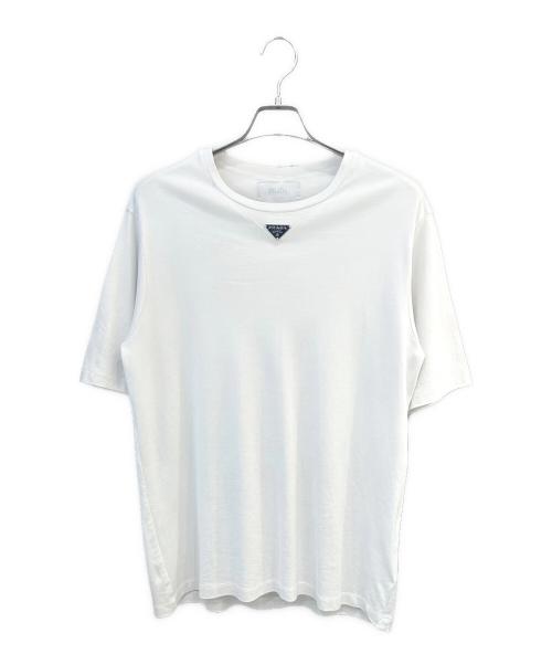 PRADA（プラダ）PRADA (プラダ) トライアングルロゴプレートTシャツ ホワイト サイズ:Sの古着・服飾アイテム