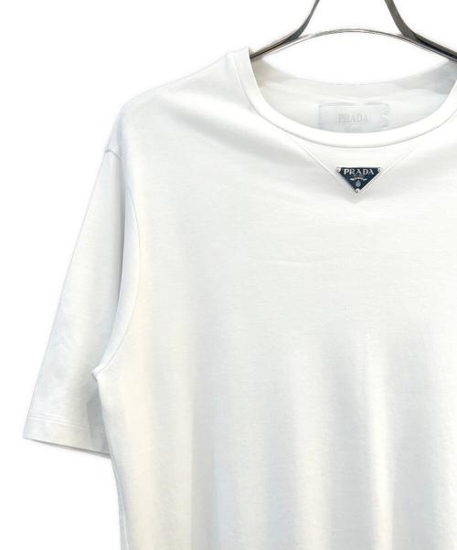 PRADA（プラダ）PRADA (プラダ) トライアングルロゴプレートTシャツ ホワイト サイズ:Sの古着・服飾アイテム
