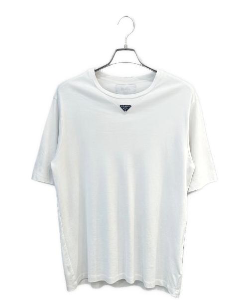 PRADA（プラダ）PRADA (プラダ) トライアングルプレートコットンTシャツ ホワイト サイズ:Sの古着・服飾アイテム