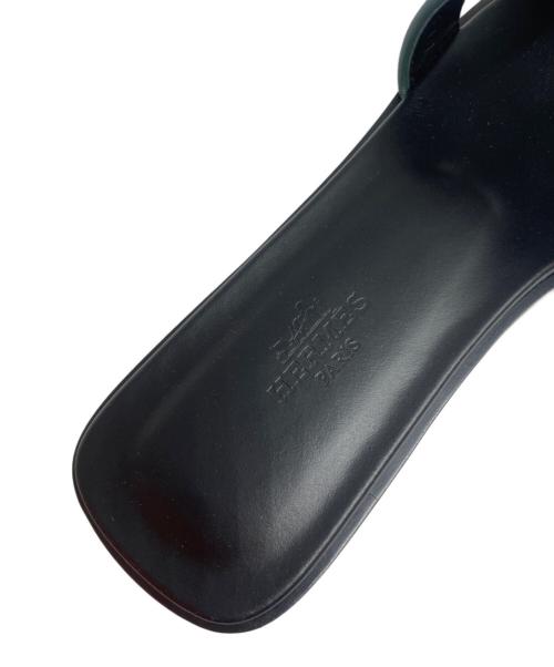 HERMES（エルメス）HERMES (エルメス) オランサンダル ブラック×グリーン サイズ:37の古着・服飾アイテム