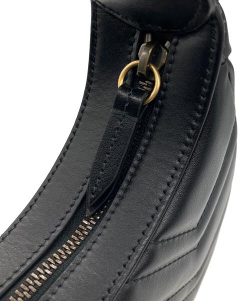 GUCCI（グッチ）GUCCI (グッチ) GGマーモントハーフムーンシェイプミニバッグ ブラックの古着・服飾アイテム