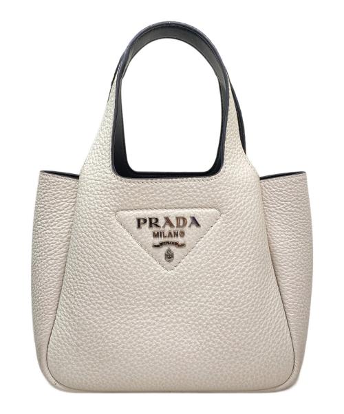 PRADA（プラダ）PRADA (プラダ) VIT.DAINO SOFT ミニハンドバッグ ホワイト サイズ:ミニの古着・服飾アイテム