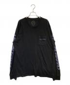 CHROME HEARTSクロムハーツ）の古着「ブラックスクロールラベルTシャツ」｜ブラック