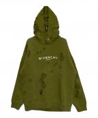 GIVENCHYジバンシィ）の古着「デストロイ加工ロゴパーカー」｜オリーブ