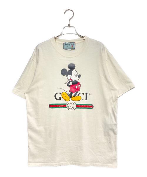 GUCCI（グッチ）GUCCI (グッチ) DISNEY (ディズニー) Mickey Mouse T-shirt アイボリー サイズ:Lの古着・服飾アイテム